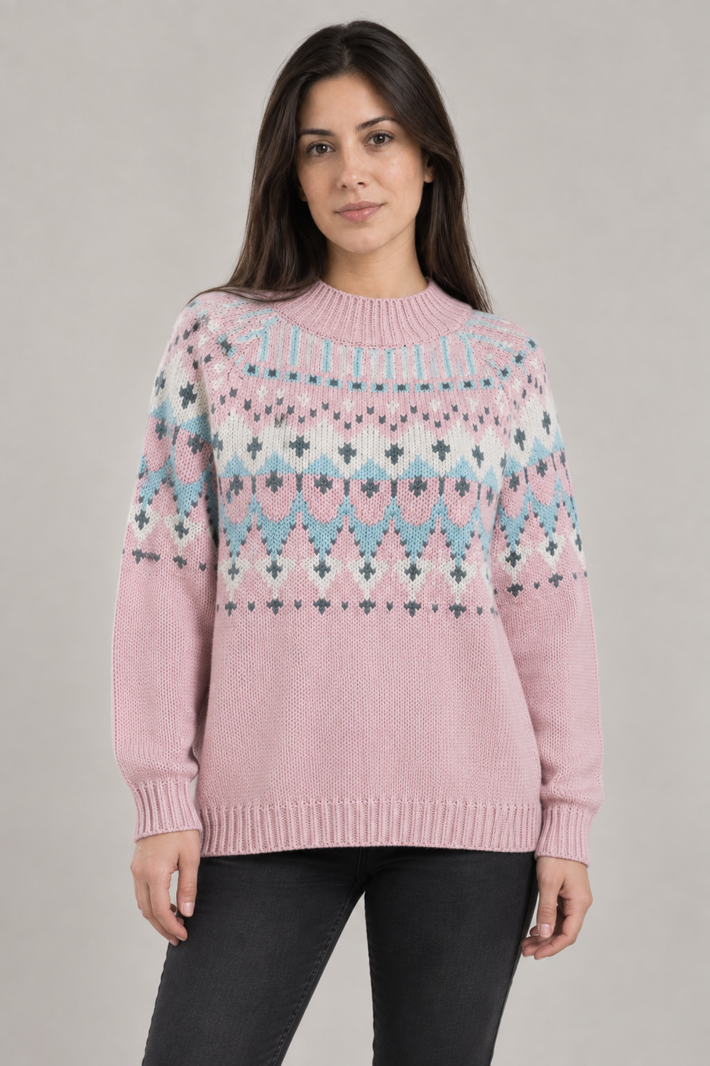 Suéter Jacquard Rosado