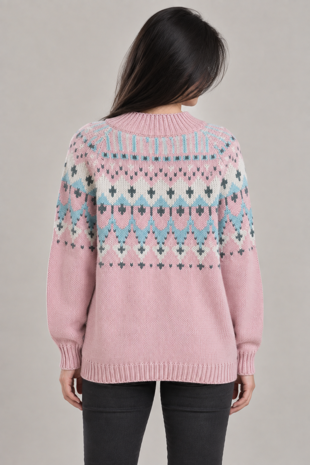 Suéter Jacquard Rosado