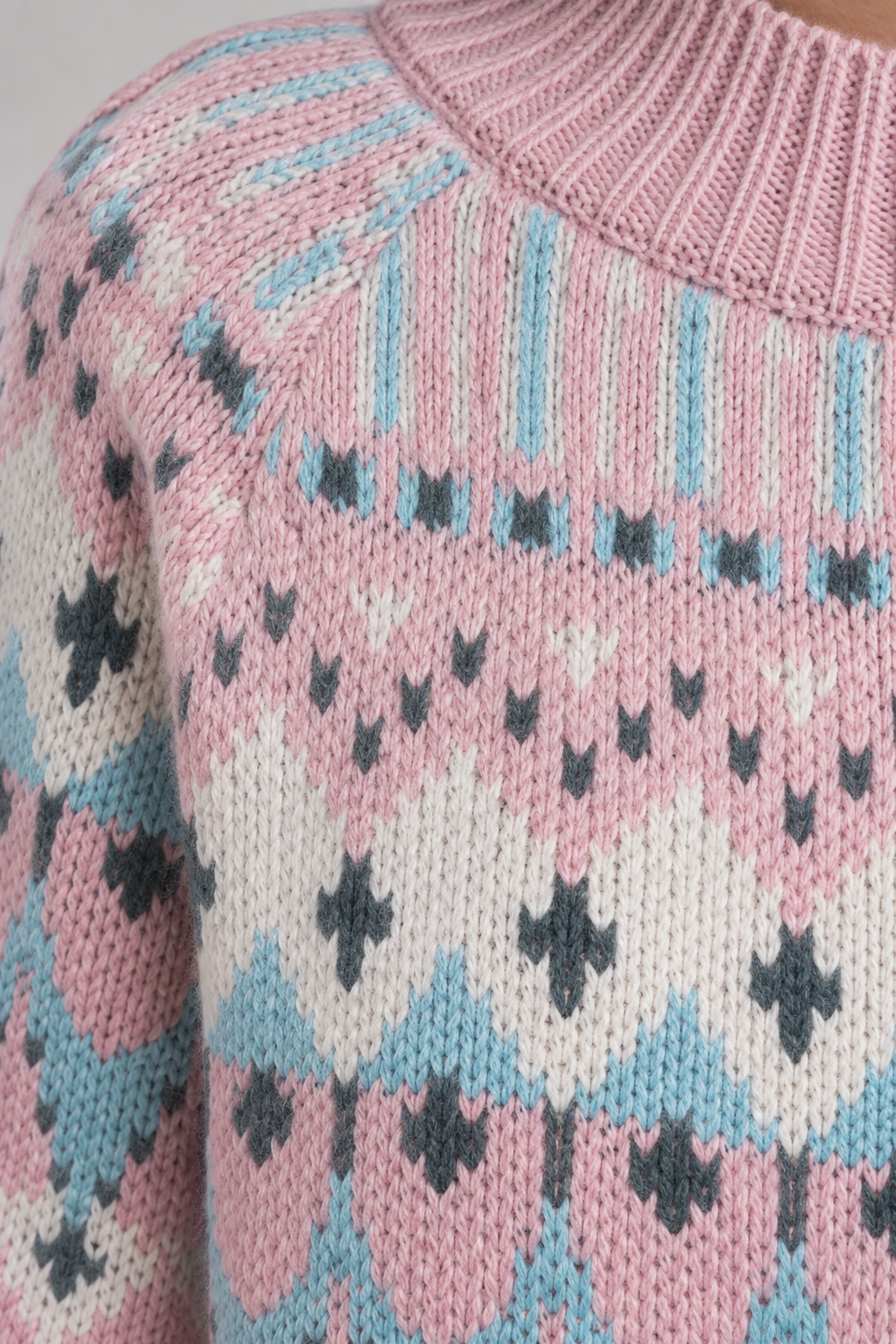Suéter Jacquard Rosado