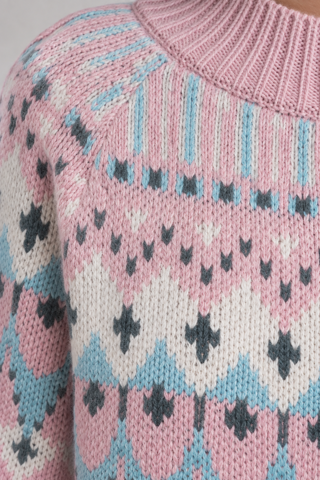 Suéter Jacquard Rosado