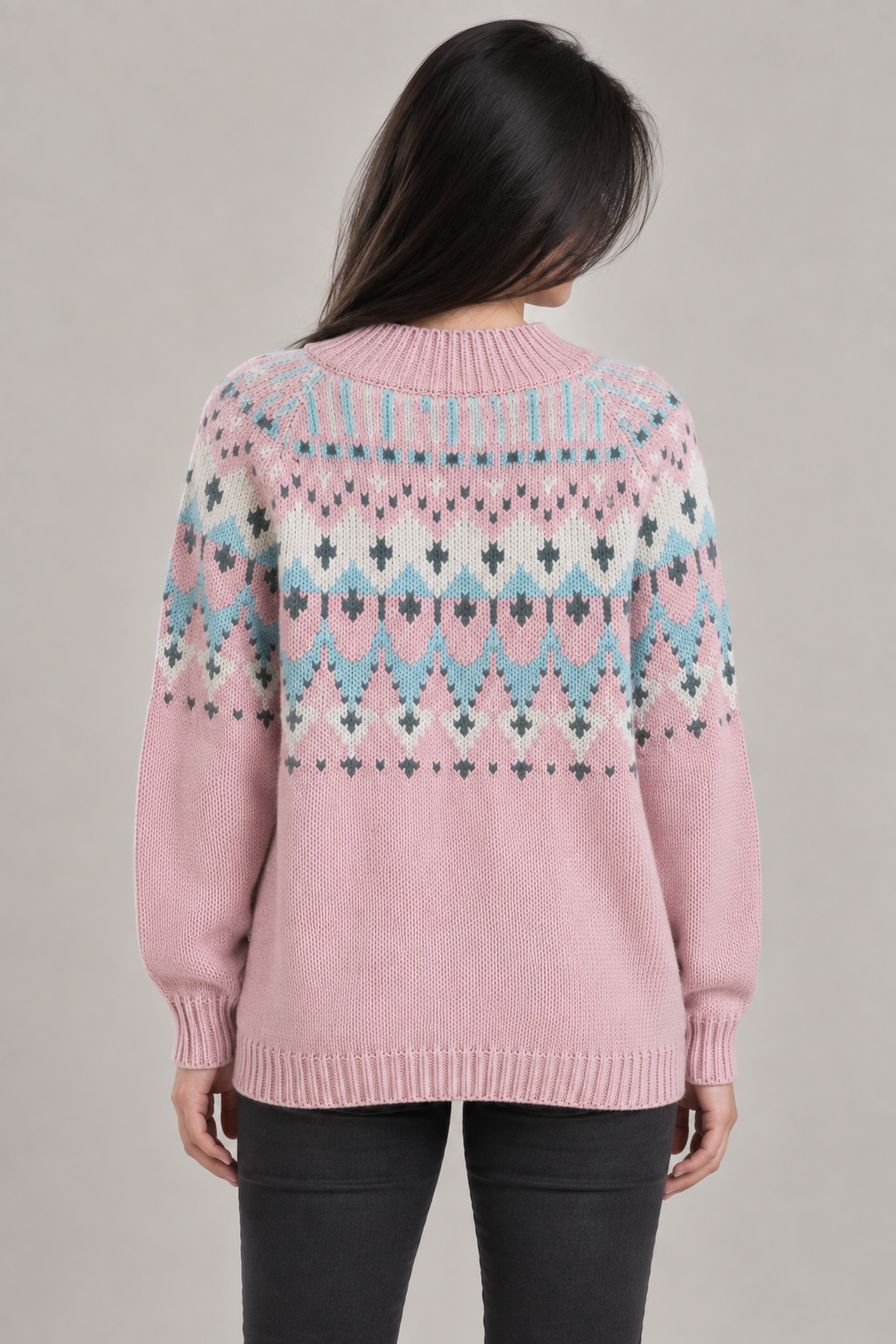 Suéter Jacquard Rosado